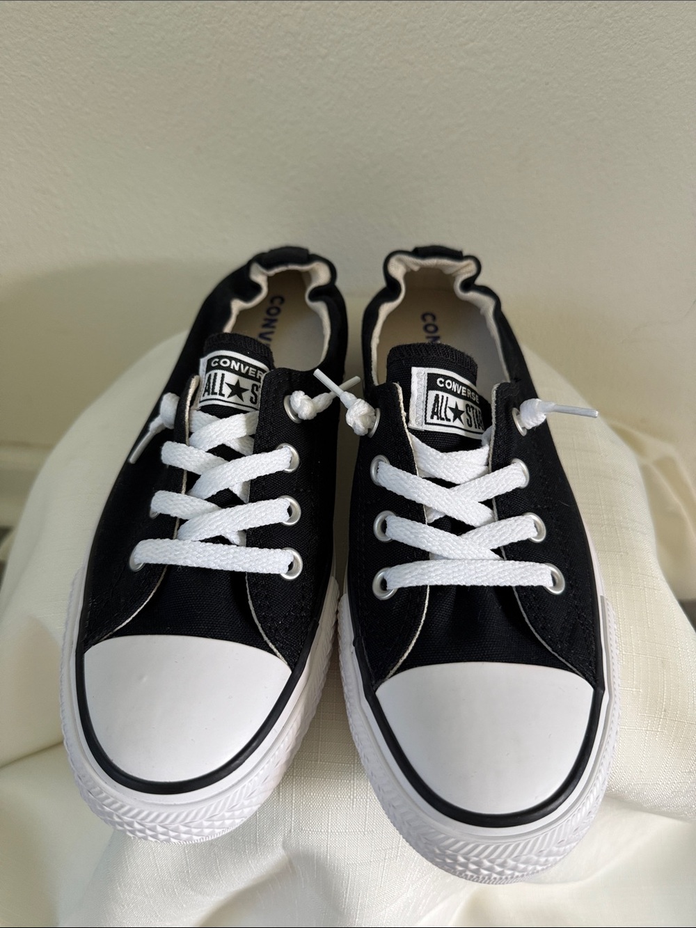 Converse Kids Black and White Low Top Canvas Sneakers